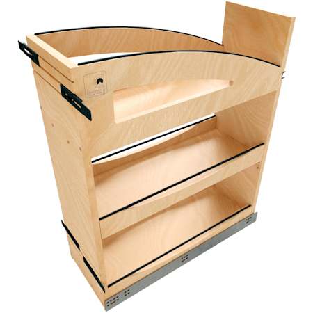 Rev-A-Shelf Craftsman 8-15/16" Pull Out Kitchen Cabinet Organizer with Adjustable Shelves and Soft-Close Slides Maple / Black