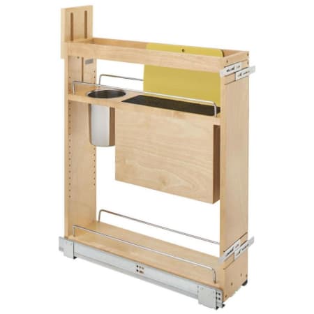 Rev-A-Shelf Wood Classics 7-1/3"  Narrow Kitchen Cooking Knife Block Utensil Pull Out Slide Cabinet Organizer with Soft Close Maple
