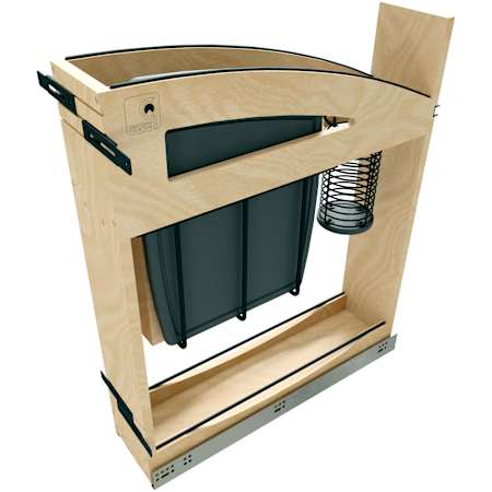 Rev-A-Shelf Craftsman 5-15/16" Pull Out Kitchen Cabinet Organizer with Integrated Knife Block and Soft-Close Slides Maple / Black