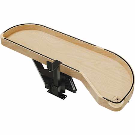 Rev-A-Shelf Craftsman 33" W Solid Maple Single-Tier Girasolo with Soft-Close for 12" Right Door / Blind Left Corner Cabinets Glossy Light Brown