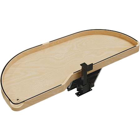 Rev-A-Shelf Craftsman 38" W Solid Maple Single-Tier Girasolo with Soft-Close for 18" Left Door / Blind Right Corner Cabinets Glossy Light Brown