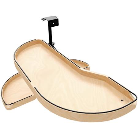 Rev-A-Shelf Craftsman 35-13/16" Wide Designer Pull Out Solid Maple Left Blind Corner Two Tier Girasolo Lazy Susan Cabinet Organizer with Soft Close Pivot and Adjustable Shelves Maple / Black