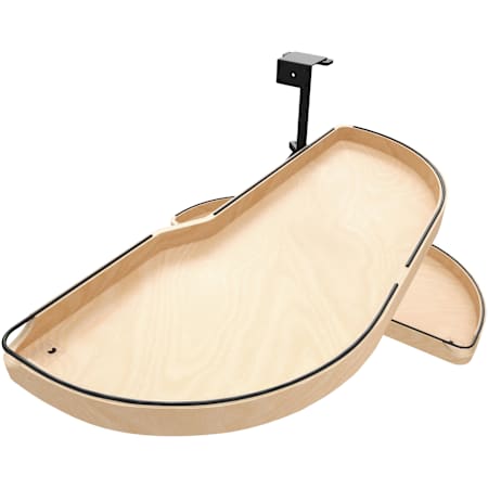 Rev-A-Shelf Craftsman - for 18" Base Blind Cabinets - Right Blind Corner Double Two Tier Girasolo Lazy Susan Cabinet Organizer with Soft Close Pivot and Adjustable Shelves Maple / Black