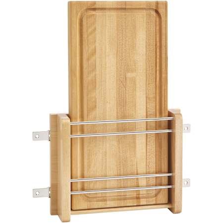 Rev-A-Shelf Wood Classics 10-1/2"W Cabinet Door Mount Cutting Board Organizer Tray Bin with Maple Cutting Board Maple