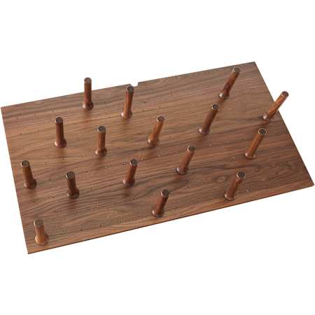 Rev-A-Shelf Wood Classics 39-1/4"W x 21-1/4"D Walnut Trim to Fit Drawer Drop In Peg Board Insert with (16) Wooden Pegs Walnut