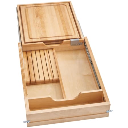 Rev-A-Shelf Wood Classics 16-1/2" Kitchen Knife / Cutlery Organizer and Cutting Board Full Replacement Drawer System with Soft Close Maple