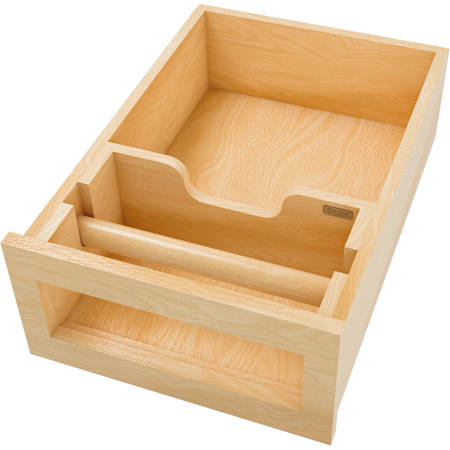 Rev-A-Shelf Wood Classics Paper Towel Drawer Systemwithout Slides for 18" Base Cabinets Clear Polyurethane Light Brown