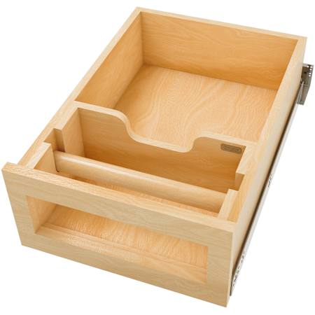Rev-A-Shelf Wood Classics 15" Wide 2-Compartment Drop-In General Organizer with Paper Towel Holder Maple