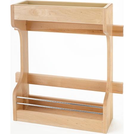 Rev-A-Shelf Wood Classics 16-1/2"W Wall or Door Mount Cabinet Storage Organizer with Polymer Bin Maple