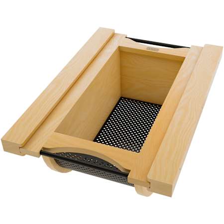 Rev-A-Shelf Modern 14-11/16" Wide Cabinet Door Organizer with Produce Basket Maple / Black