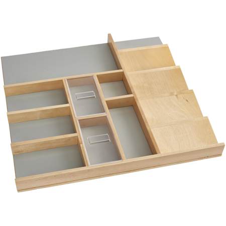 Rev-A-Shelf Wood Classics 21-3/4"W Trim to Fit Cabinet Drawer Organizer Drop In Insert Maple