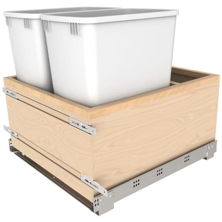 Rev-A-Shelf Value Line 20-1/2"W Double 32 Qt / 8 Gallon Pull Out Trash Can System with Soft-Close for 24" Base Cabinets Maple / White
