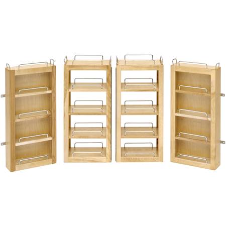 Rev-A-Shelf Wood Classics 24"W Base Cabinet Door Mount Double Swing Out 16 Shelf Pantry Organizer Kit Maple