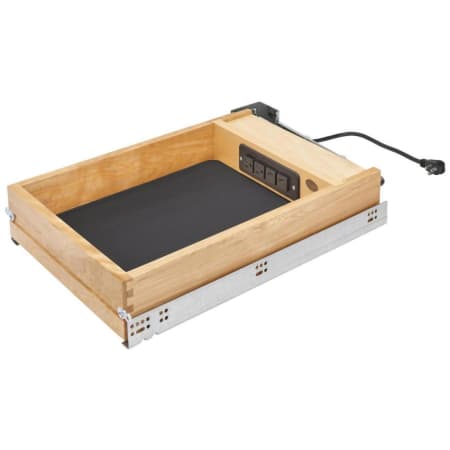 Rev-A-Shelf Wood Classics 15"W Soft Close Base Cabinet Kitchen Charging Station Drawer with USB and 120V Ports Maple