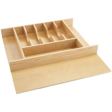 Rev-A-Shelf Wood Classics 20-1/2"W x 2-7/8" Height Trim to Fit Silverware Cutlery Drawer Organizer Insert for Taller Kitchen Drawers Maple