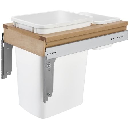 Rev-A-Shelf Wood Classics 13-1/2"W Single 35 Qt / 8.75 Gallon Top Mount Pull Out Trash Can System for Full Access Cabinets Maple / White