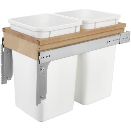 Rev-A-Shelf Wood Classics 11-3/4"W Top Mount Pull Out Double 27 Qt / 6.75 Gallon Trash Can System for Face Frame Cabinets Maple / White