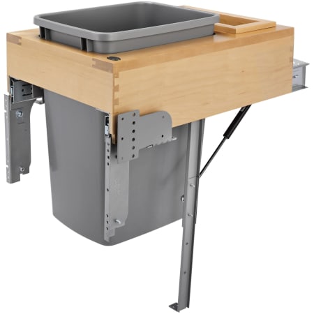 Rev-A-Shelf Wood Classics 15-19/50"W Top Mount Pull Out Single 35 Qt / 8.75 Gallon Trash Can Drawer System with Soft Open and Close Maple / Silver