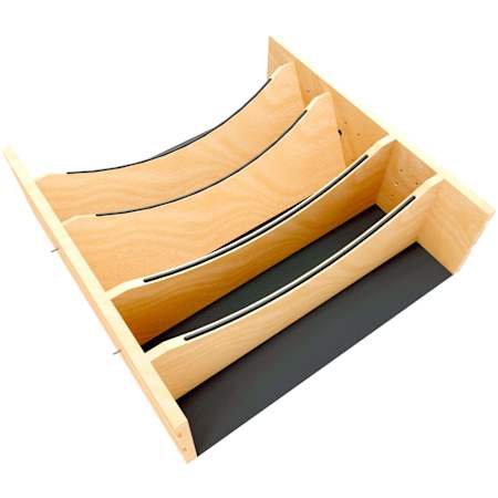Rev-A-Shelf Craftsman 19-1/4" W X 19-13/16" D Designer Solid Maple 5 Compartment Drop In Kitchen / Bathroom Drawer Organizer Insert Maple / Black