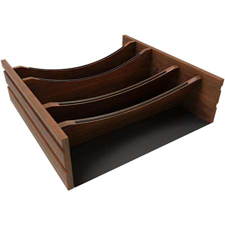 Rev-A-Shelf Craftsman 16-1/4" to 19-3/4" Adjustable Cutlery Organizer Drawer Insert with 5 Compartments and Removable Non-Slip Mat Walnut / Black