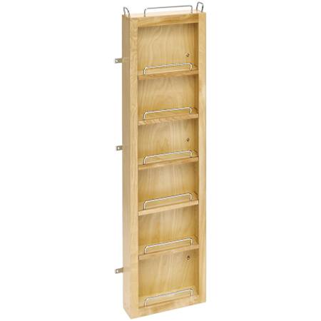 Rev-A-Shelf Wood Classics 12"W Maple 6 Shelf Base Cabinet Door Mount Organizer - For 4WP Pantry System Maple