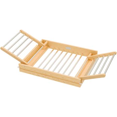 Rev-A-Shelf Wood Classics 26-1/2" W Soft Close Laundry Clothes Cabinet Fold Out Drying Rack Drawer Clear Polyurethane Light Brown