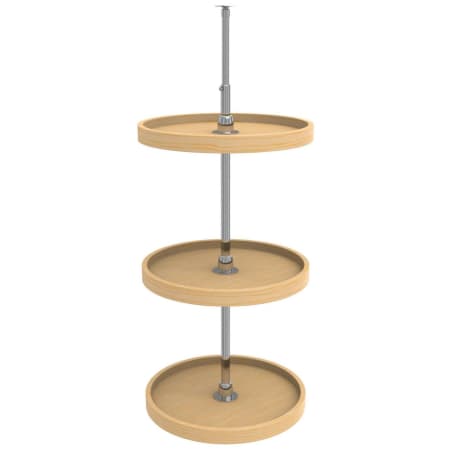 Rev-A-Shelf Wood Classics 3 Tier Shelf 18" Full Circle Lazy Susan with 36-48" Adjustable Post for Corner Wall Cabinets Maple