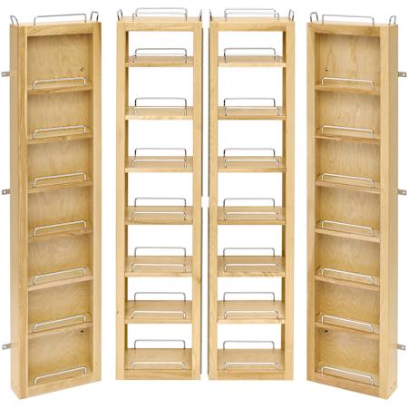 Rev-A-Shelf Wood Classics 12"W x 51"H Swing Out 4 Panel 24 Shelf Pantry Cabinet Organizer Kit Maple