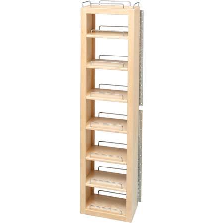 Rev-A-Shelf Wood Classics 12"W x 51"H Maple Base Cabinet Door / Wall Mount Swing Out 7 Shelf Organizer Maple