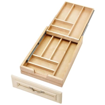 Rev-A-Shelf Wood Classics 15" Base Cabinet Two Tier Kitchen Cutlery / Silverware Full Replacement Drawer Organizer System with Soft Close Maple
