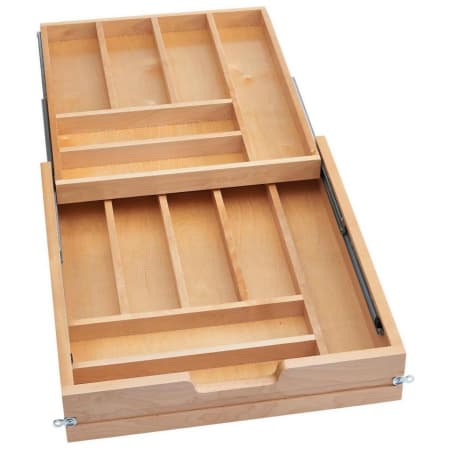 Rev-A-Shelf Wood Classics 19-1/2"W Base Cabinet Double Layer Kitchen Silverware / Cutlery / Utensil Organizer Full Replacement Drawer System with Soft Close Maple