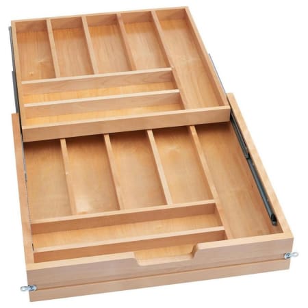Rev-A-Shelf Wood Classics 22-1/2"W Base Cabinet Two Tier Utensil / Silverware Replacement Drawer System with Soft Close Maple