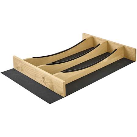 Rev-A-Shelf Craftsman 13-1/4" W X 19-1/2"D Designer Solid Maple 5 Compartment Drop In Utensil Organizer Drawer Insert with Removable Mat Maple / Black