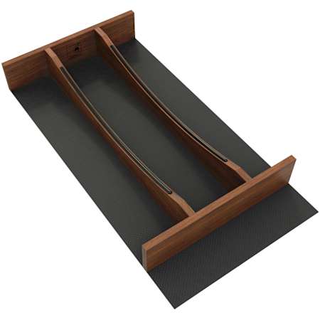 Rev-A-Shelf Craftsman 8-1/4" to 10-1/4" Adjustable Cutlery Organizer Drawer Insert with 4 Compartments and Removable Non-Slip Mat Walnut / Black