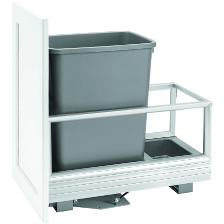 Rev-A-Shelf Contemporary 12-1/4"W Aluminum Single 35 Qt / 8.75 Gallon Pull Out Trash Can Waste System with Soft Open and Close Silver