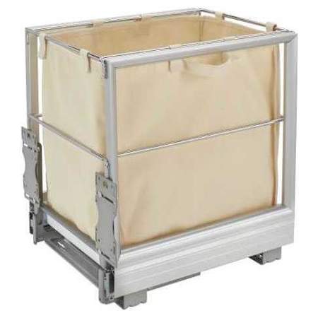 Rev-A-Shelf Contemporary 14-1/3"W Soft Close / Open - Bottom Mount Slide / Pull Out Laundry Basket Hamper with Canvas Liner Gray