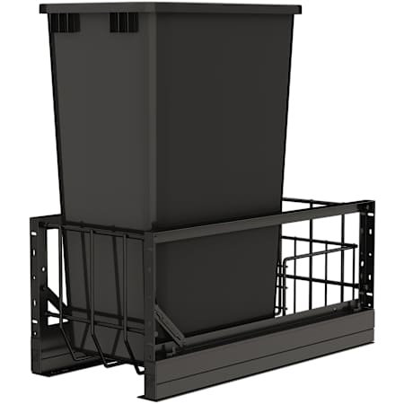 Rev-A-Shelf Contemporary 10-3/4" Wide 50 Quart Pull Out Trash Can System with Soft Close Slides and 1 Bin Black