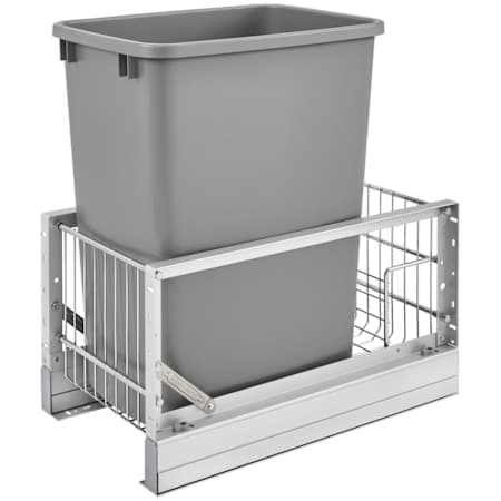 Rev-A-Shelf Contemporary 10-3/4" Wide 35 Quart Pull Out Trash Can System with Soft Close Slides and 1 Bin Silver