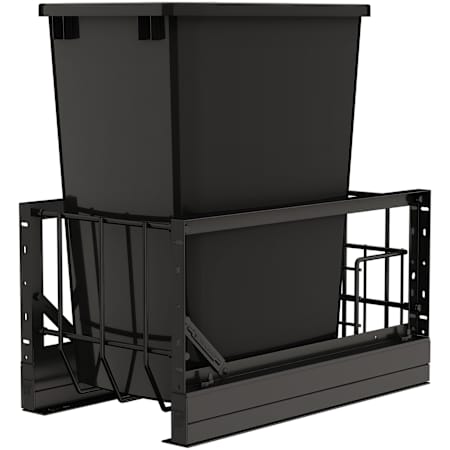 Rev-A-Shelf Contemporary 10-3/4" Wide 35 Quart Pull Out Trash Can System with Soft Close Slides and 1 Bin Black