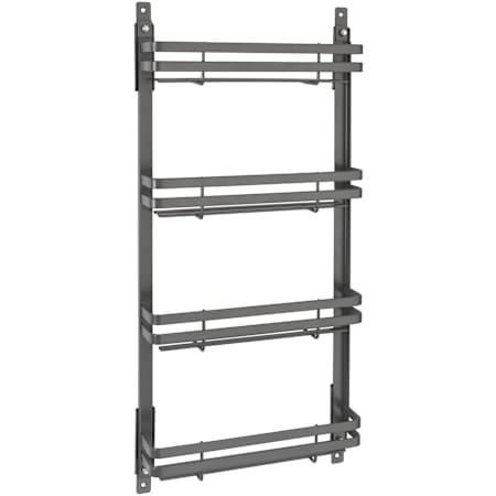 Rev-A-Shelf Modern 10-5/8"W Steel Wall / Cabinet Door Mount 4 Shelf Spice Rack Organizer Orion Gray