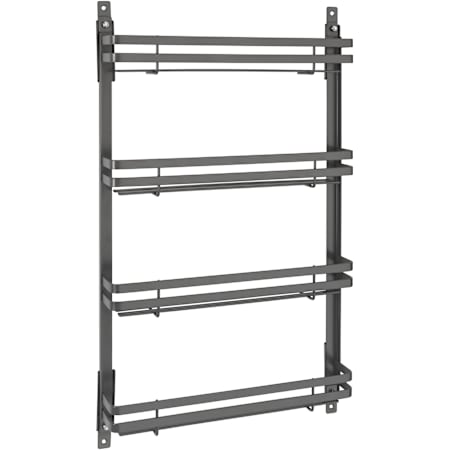 Rev-A-Shelf Modern 13-5/8"W x 23-1/2"H Steel Wall or Door Mount Cabinet Spice Rack Organizer Orion Gray