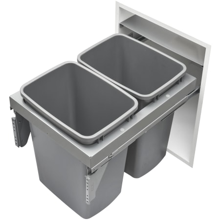 Rev-A-Shelf Modern 16-1/4"W Steel Top Mount Pull Out Double 35 Qt / 8.75 Gallon Trash Can Drawer System with Soft Close Slides for Full Access Cabinets Gray