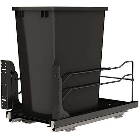 Rev-A-Shelf Modern 11" Wide 35 Quart Pull Out Trash Can System with Soft Close Slides and 1 Bin Black