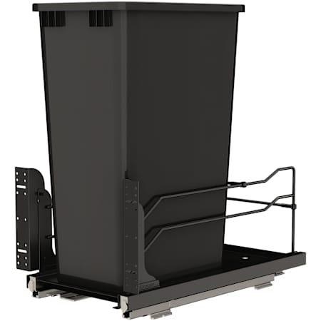 Rev-A-Shelf Modern 11" Wide 50 Quart Pull Out Trash Can System with Soft Close Slides and 1 Bin Black