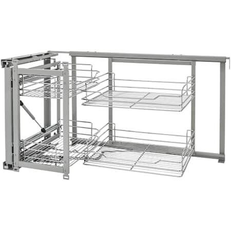 Rev-A-Shelf Contemporary 39" Sliding Pull Out and Pivot 4 Shelf Blind Corner Cabinet Organizer for 15" Cabinets Chrome