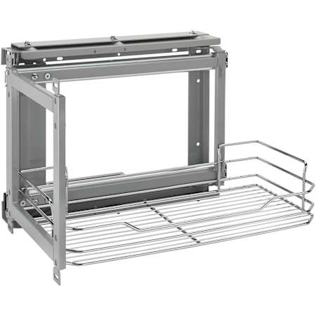 Rev-A-Shelf Modern 14"W Sliding Wall Cabinet Appliance Organizer for Above Refrigerator or Wall Oven Chrome