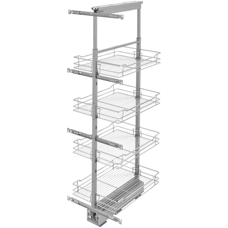 Rev-A-Shelf Modern 16"W x 50-3/4"H Soft Close Adjustable 4 Shelf Tall Cabinet Pantry Organizer Chrome