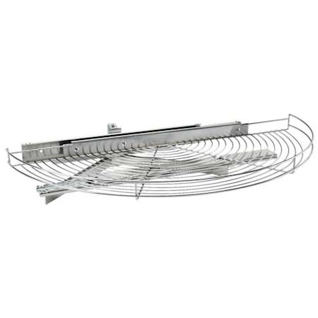 Rev-A-Shelf Classic 33" Half Moon Wire Lazy Susan Shelf Blind Corner Pivot Cabinet Organizer Chrome