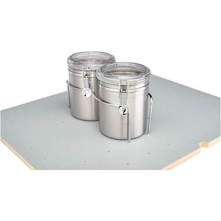 Rev-A-Shelf Wood Classics 6-1/2" Drop-In Chrome Cannisters for 4DPS Peg Boards Chrome