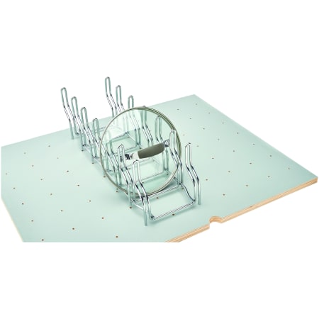 Rev-A-Shelf Wood Classics 5-1/4"W x 16-3/4"D Wire Frame Drop In Peg Board Pan Lid Organizer for 4DPS Peg Boards Chrome